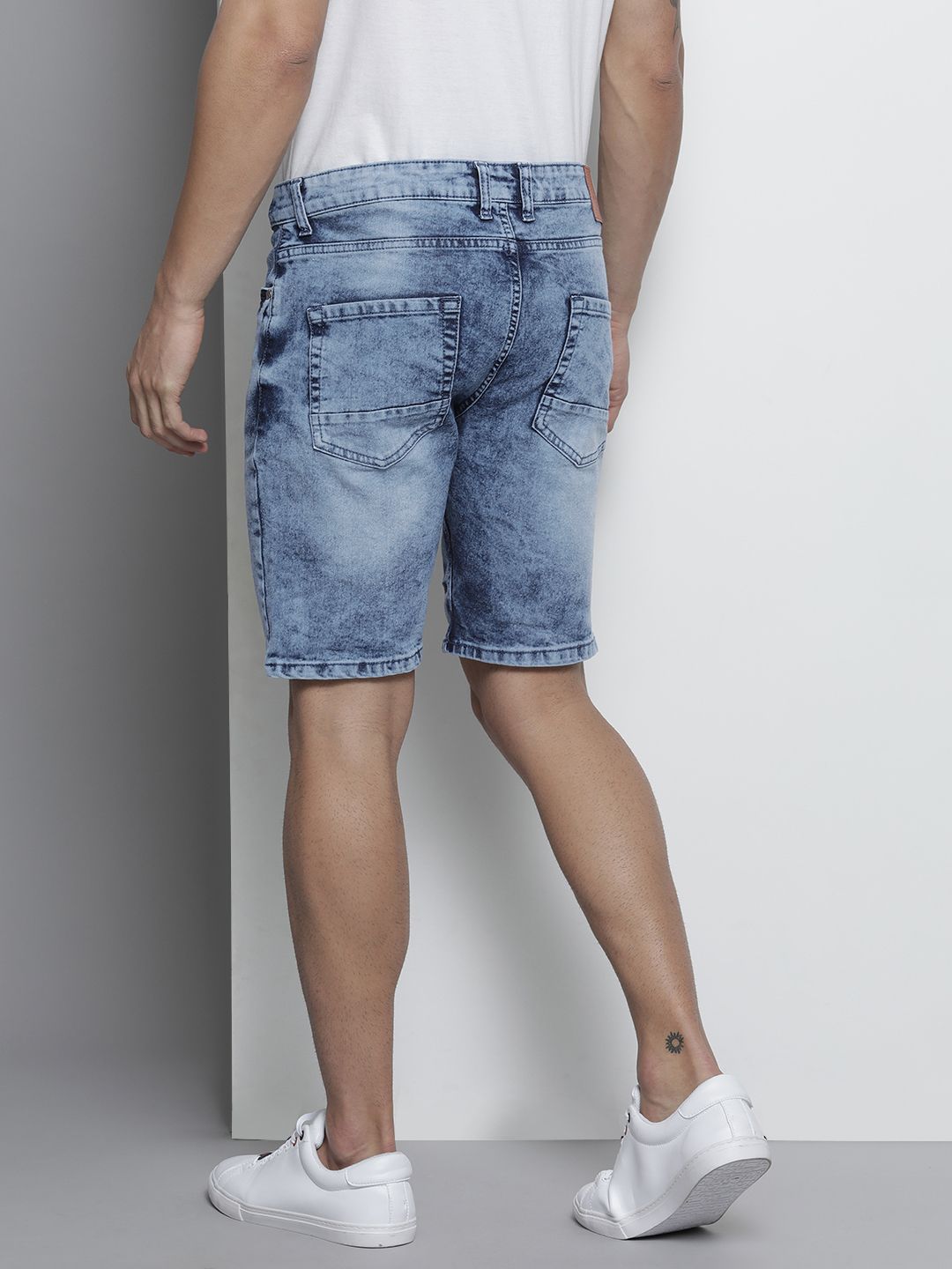 The Indian Garage Co Men Blue Slim Fit Denim Shorts