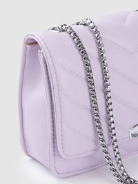 Lino Perros Women Lavender Solid Quilted Structured Shoulder Bag