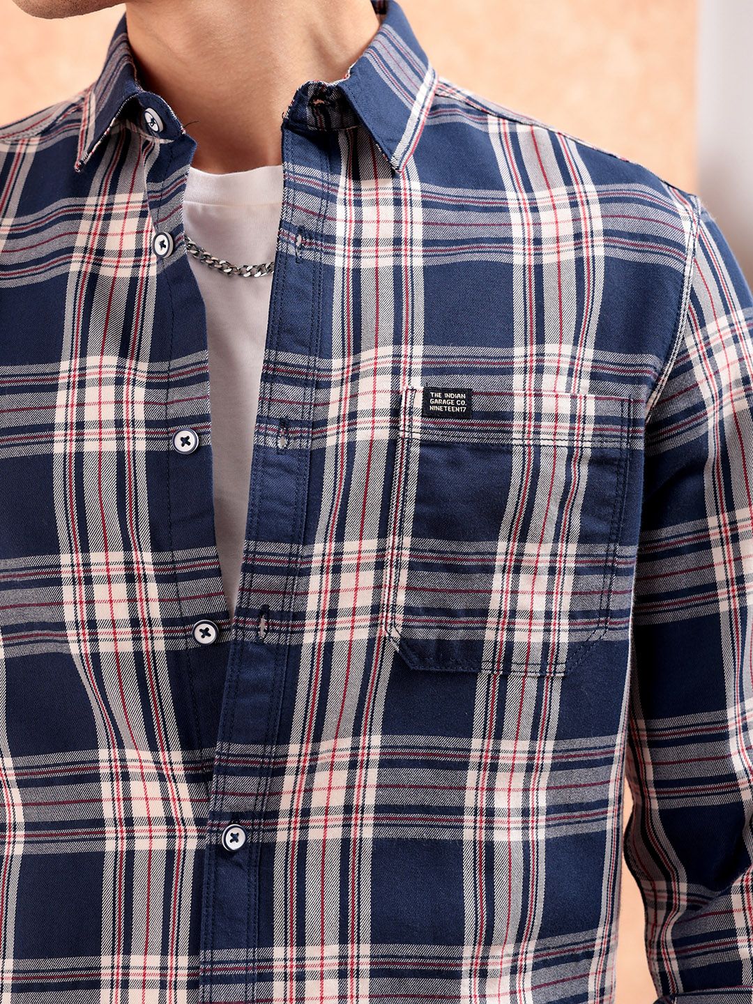 The Indian Garage Co Men Regular Fit Checked Casual Shirt