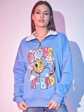 STREET 9 Graphic Printed Pure Cotton Fleece Pullover