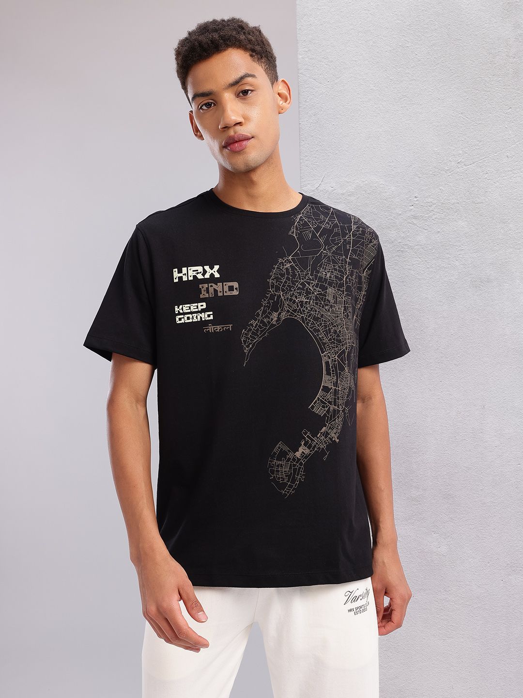 HRX by Hrithik Roshan Geometric Printed Casual T-shirt