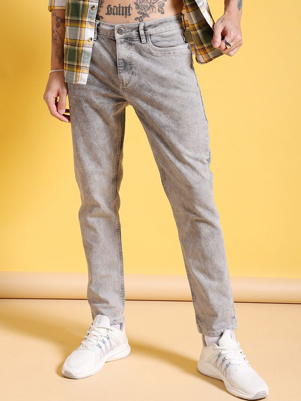 Garage CO Indian Lelaki Slim Fit Clean Look Mid-Rise Regangan Seluar Jeans