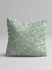 STITCHNEST Green & White Set of 2 Floral Square Cushion Covers
