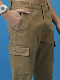 HIGHLANDER Men Tapered Fit Plain Cargo Trousers