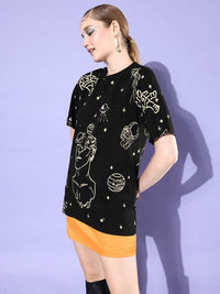 DILLINGER Women Graphic Printed Loose T-shirt