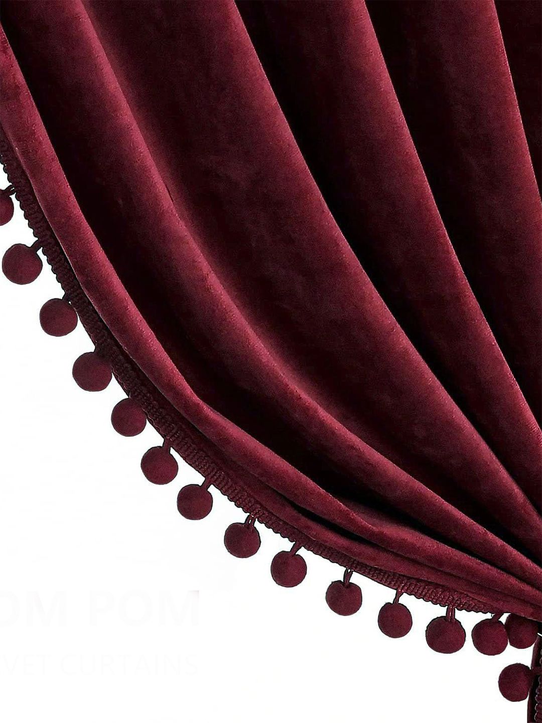 STITCHNEST Maroon 2 Pieces Velvet Black Out Door Curtains