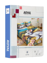 Moda Rapido X KLOTTHE Biru & Coklat 400 TC Cadar Katil King dengan 2 Sarung Bantal
