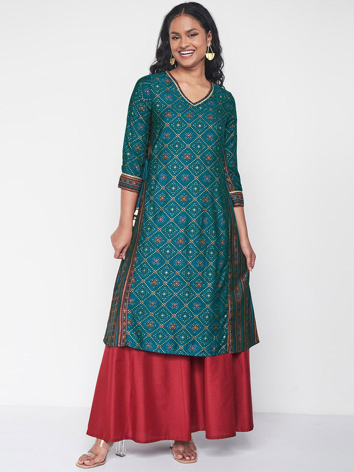 Global Desi Geometric Printed Kurta