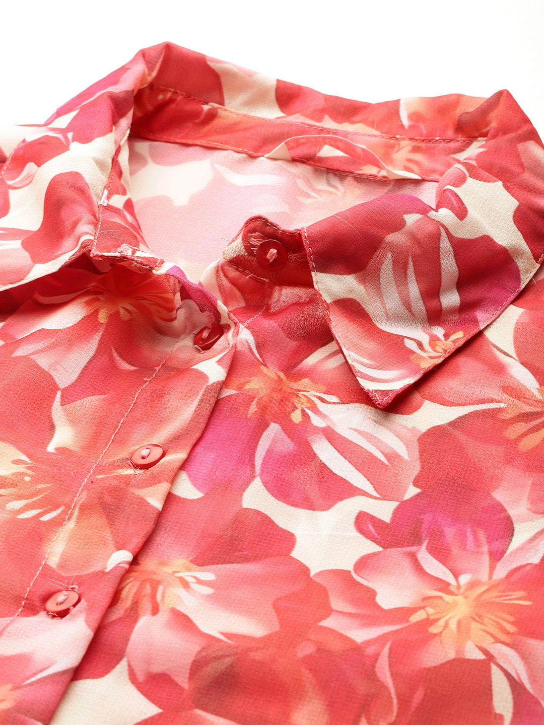 DressBerry Semi Sheer Printed Casual Shirt