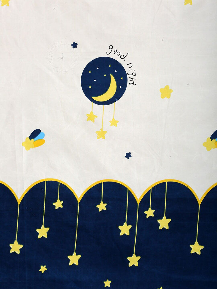 HOSTA HOMES Off White Cartoon Characters 210 TC Queen Bedsheet & 2 Pillow Covers