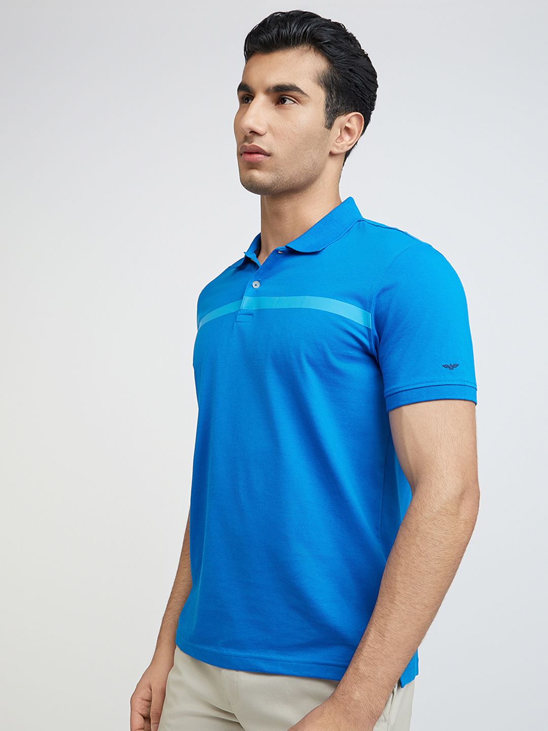 Park Avenue Striped Polo Collar Slim Fit T-shirt