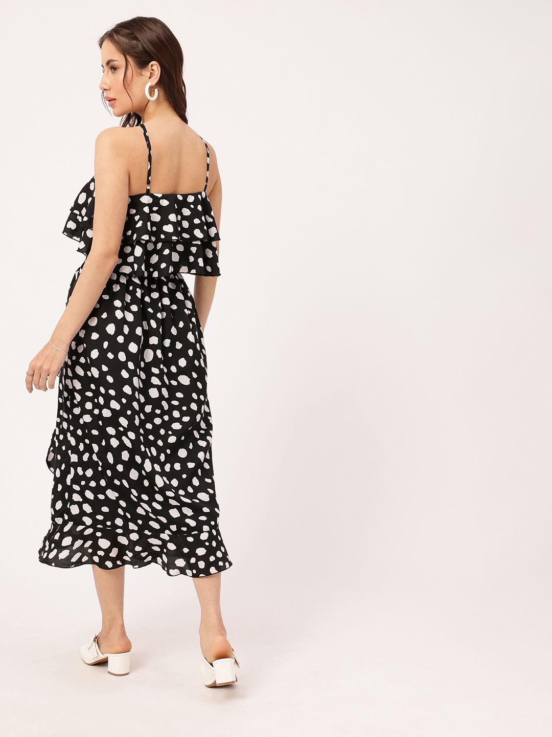 DressBerry B&W Boss Babe A-Line Midi Dress