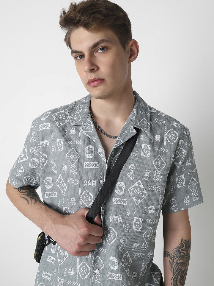 VASTRADO Men Classic Opaque Printed Casual Shirt