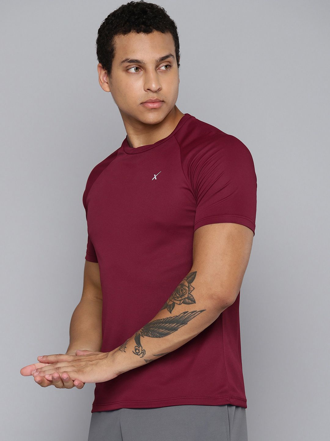 HRX by Hrithik Roshan Men Back Detail Rapid-Dry Training T-shirt