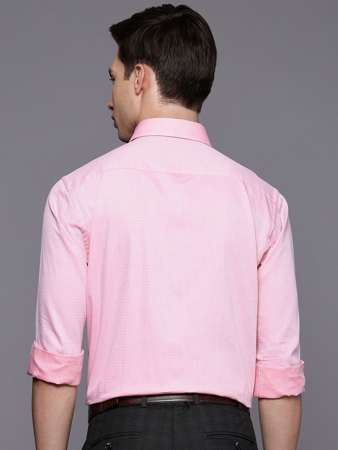 Raymond Slim Fit Self Design Textured Pure Cotton Formal Shirt
