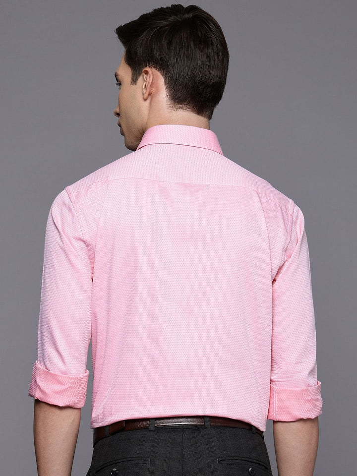 Raymond Slim Fit Self Design Textured Pure Cotton Formal Shirt