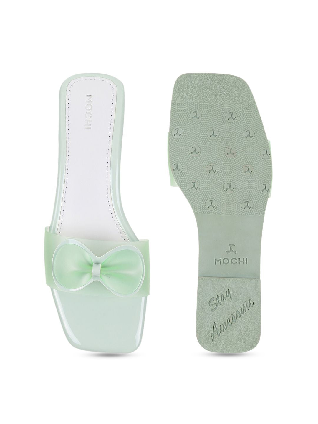 Mochi Women Open Toe Flats with Bows