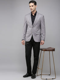 Park Avenue Super Slim Fit Checked Single Breasted Blazer