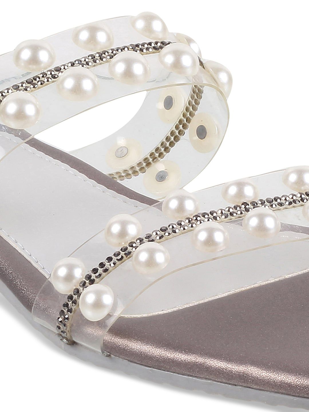 Metro Women Embellished Open Toe Flats
