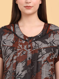 Sweet Dreams Round Neck Printed Maxi Nightdress