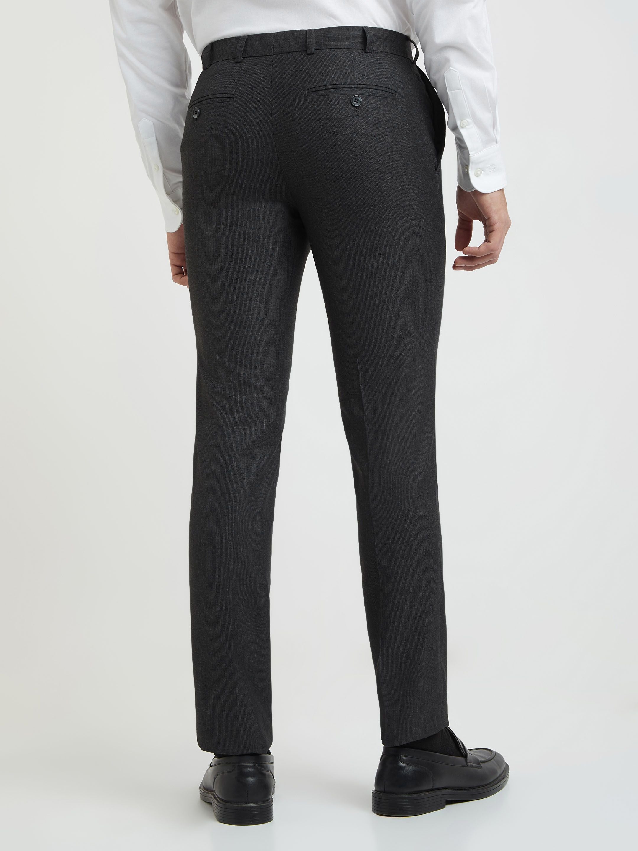 Raymond Men Textured Slim Fit Formal Trousers