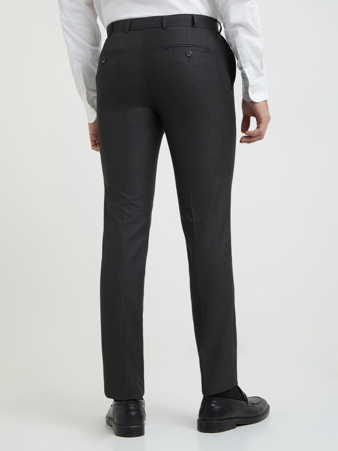 Raymond Men Textured Slim Fit Formal Trousers