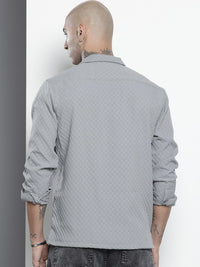 The Indian Garage Co Self Checked Cuban Collar Casual Shirt