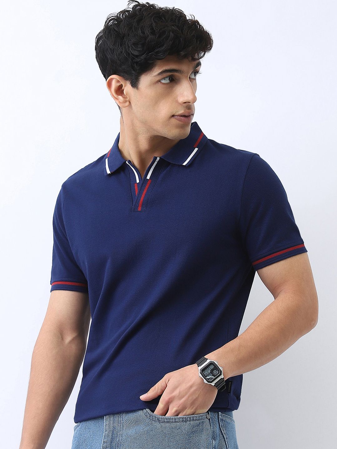 Urbano Fashion Men Solid Regular Fit Half Sleeve Cotton Polo T-Shirt