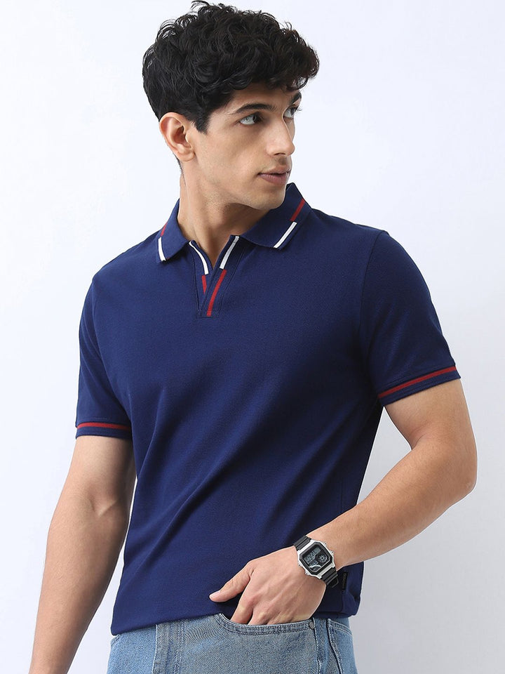 Urbano Fashion Men Solid Regular Fit Half Sleeve Cotton Polo T-Shirt