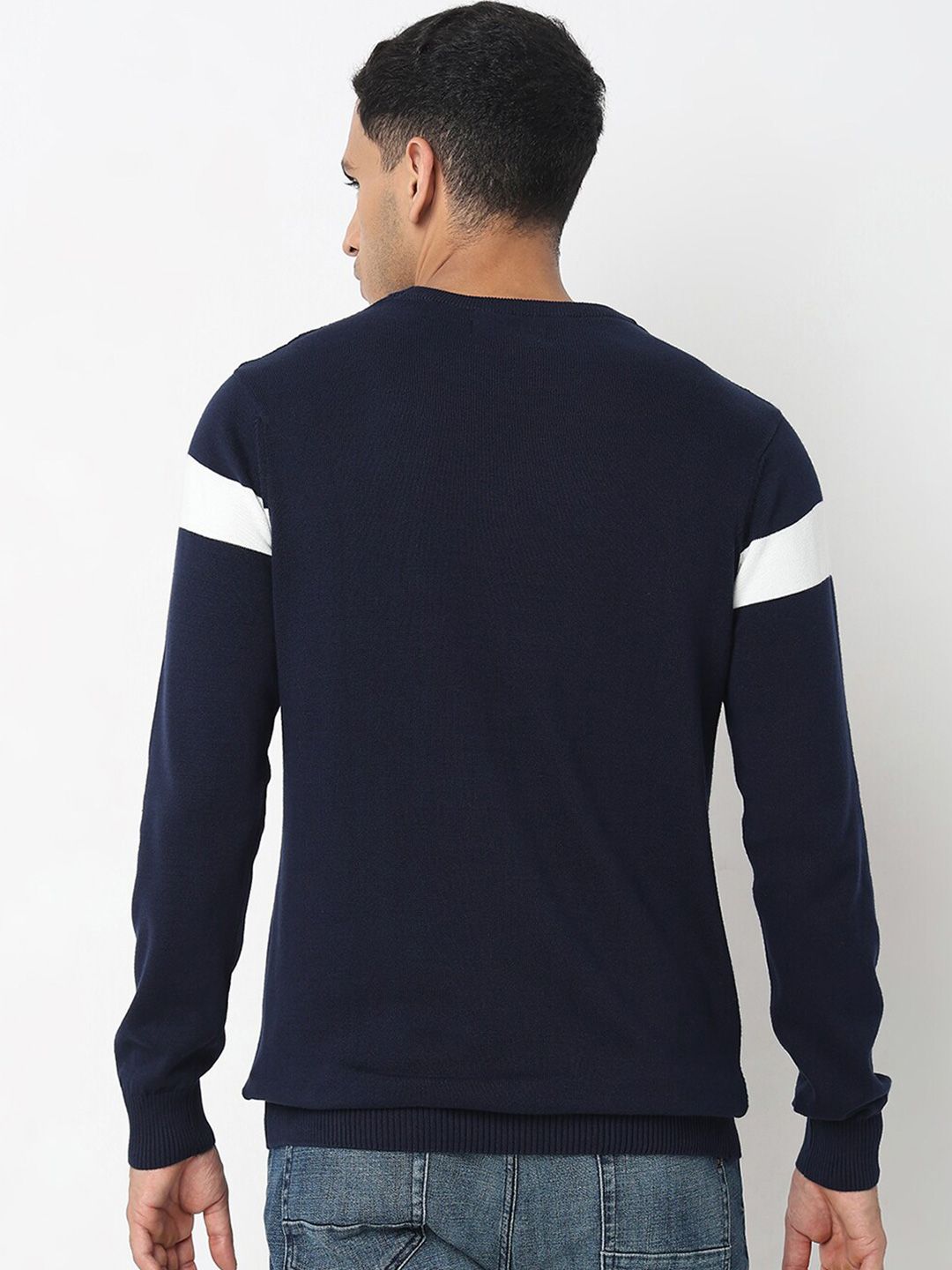 SPYKAR Striped Round Neck Cotton Pullover Sweater