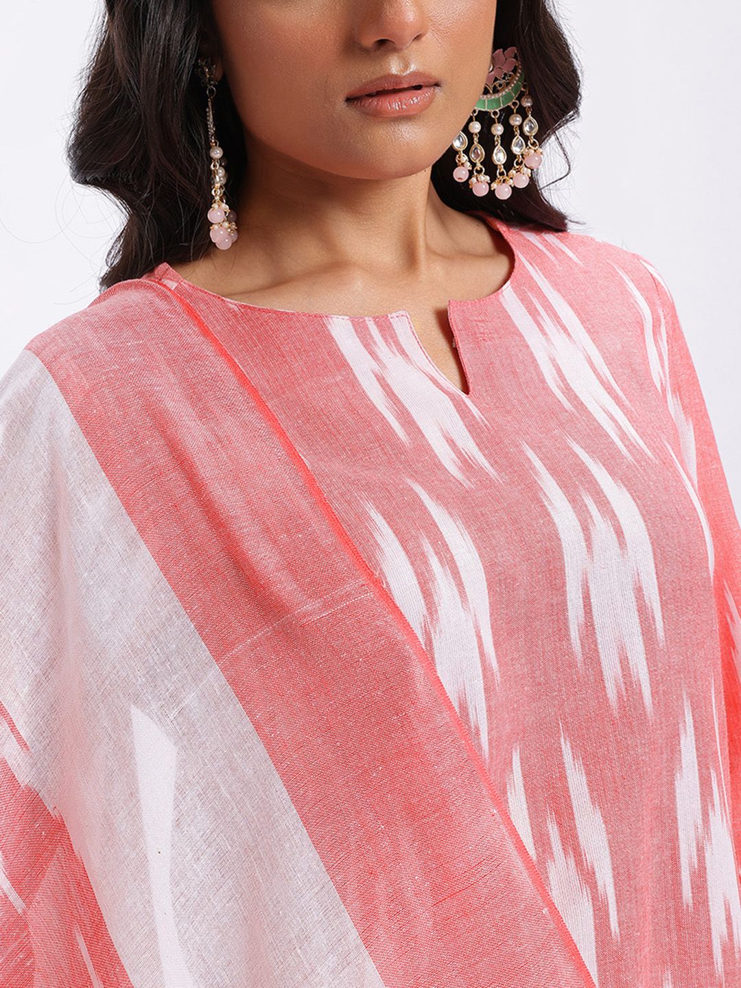 Anouk Ikat Print Regular Pure Cotton Kurta with Trousers & Dupatta