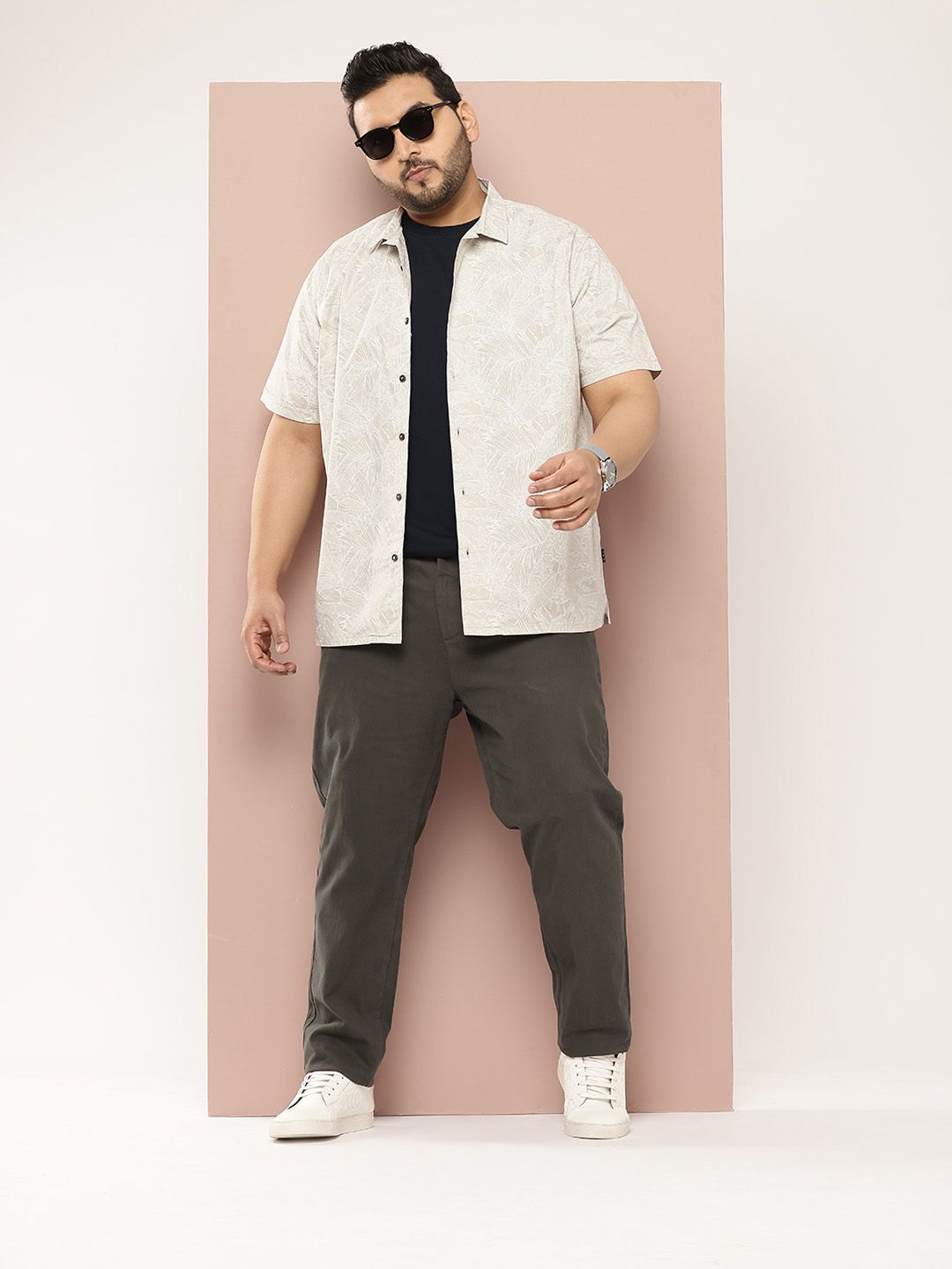 Thomas Scott Men Plus Size Smart Easy Wash Pure Cotton Chinos Trousers