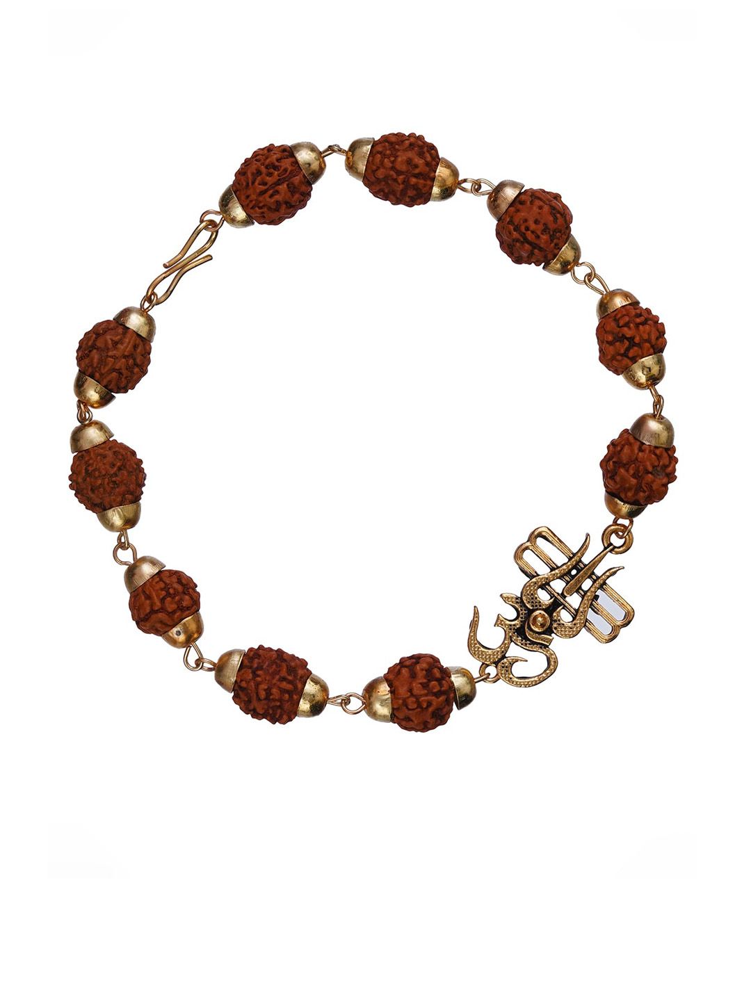 eCraftIndia Unisex Om Trishul Rudraksha Bracelet Rakhi