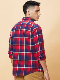 Being Human Men Pure Cotton Slim Fit Tartan Checks Opaque Checked Casual Shirt