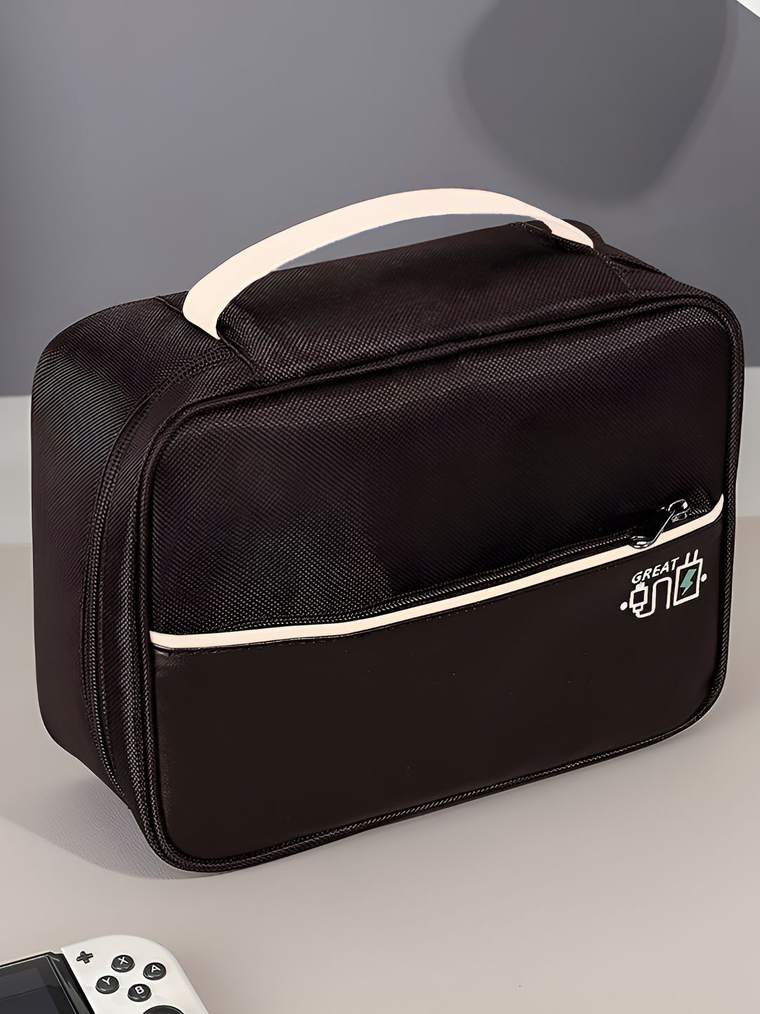 Cortina Brown & White Electronics Accessories Travel Organizer Bag