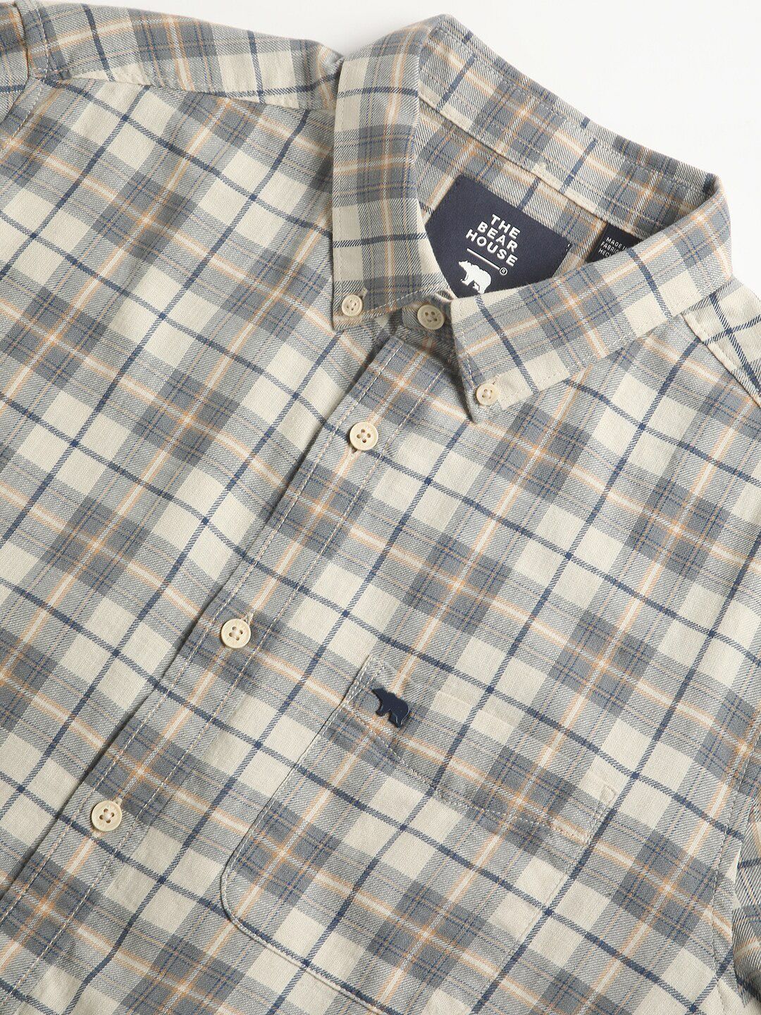 THE BEAR HOUSE Checked Slim Fit Pure Cotton Shirt