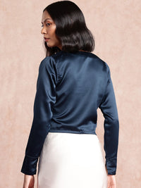 all about you V-Neck Gathered or Pleated Satin Crop Top