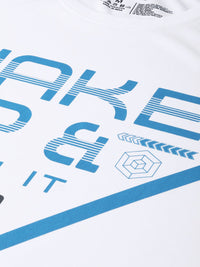 HRX by Hrithik Roshan Men White & Blue Training Regular Fit T-shirt