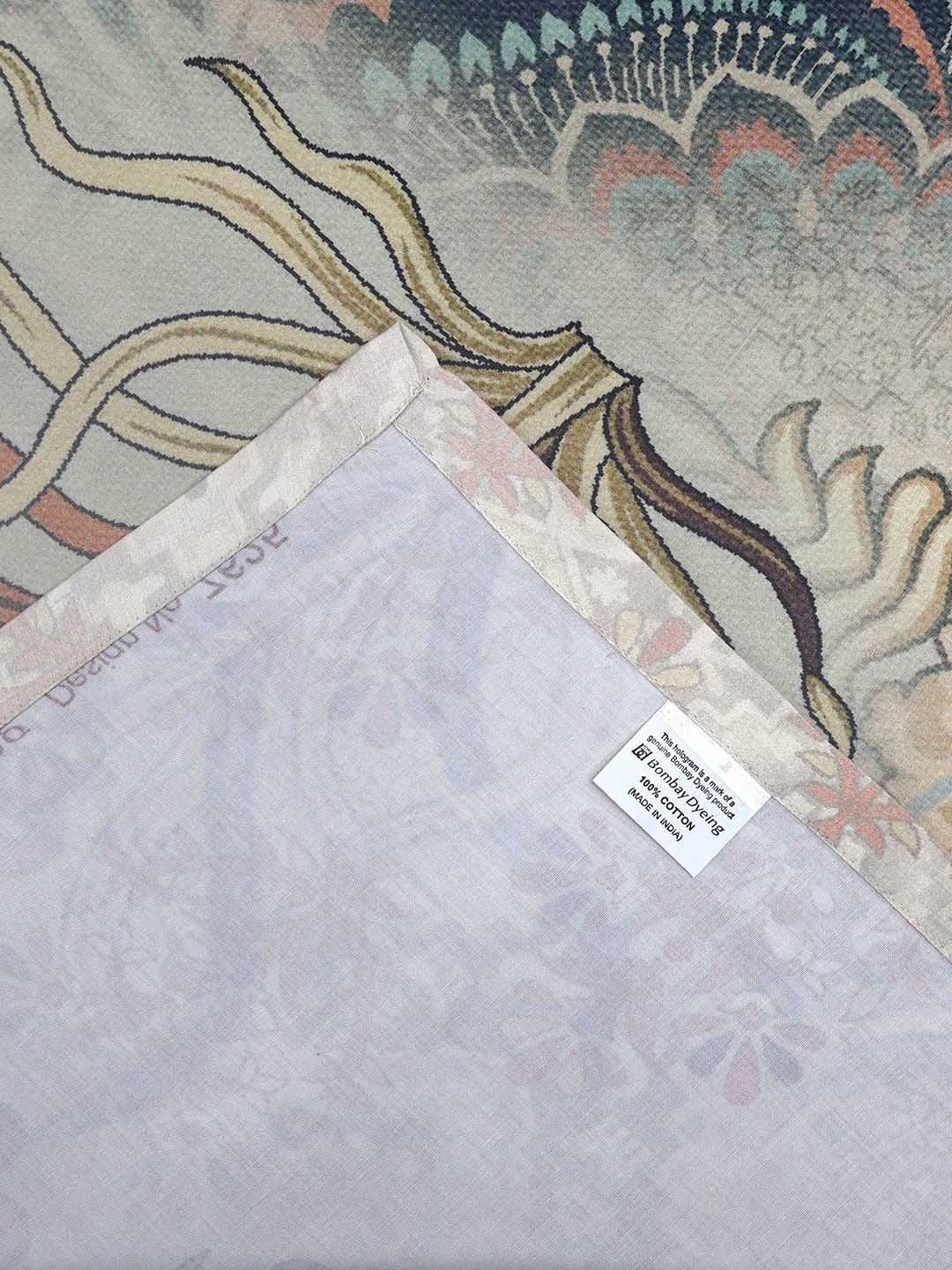 BOMBAY DYEING Ethnicity Brown Ethnic Printed Cotton 300 TC King Bedsheet Set 2.74 x 2.74 m
