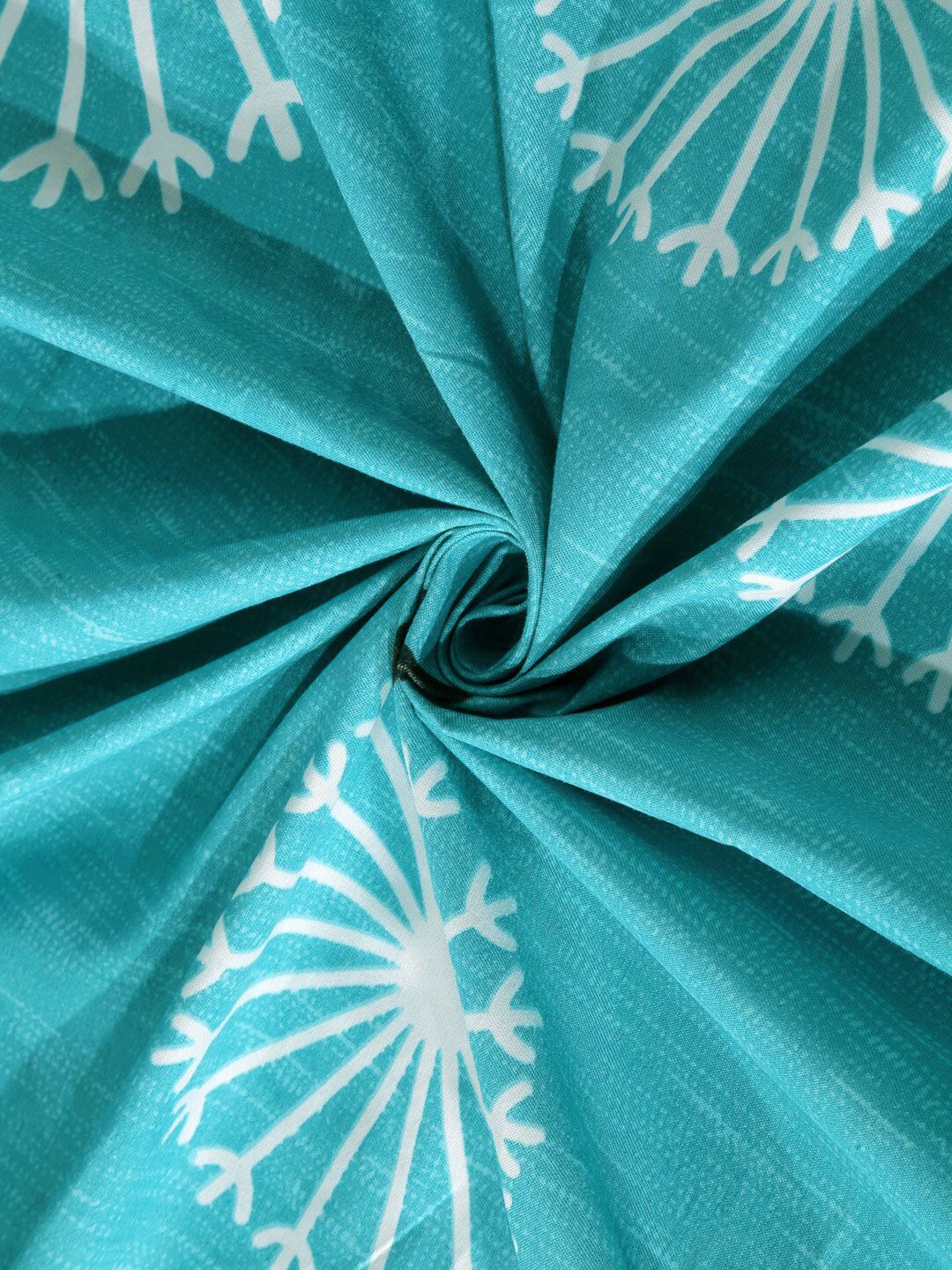 KLOTTHE Blue & White Floral 300 TC Fitted Super King Double Bedsheet with 2 Pillow Covers