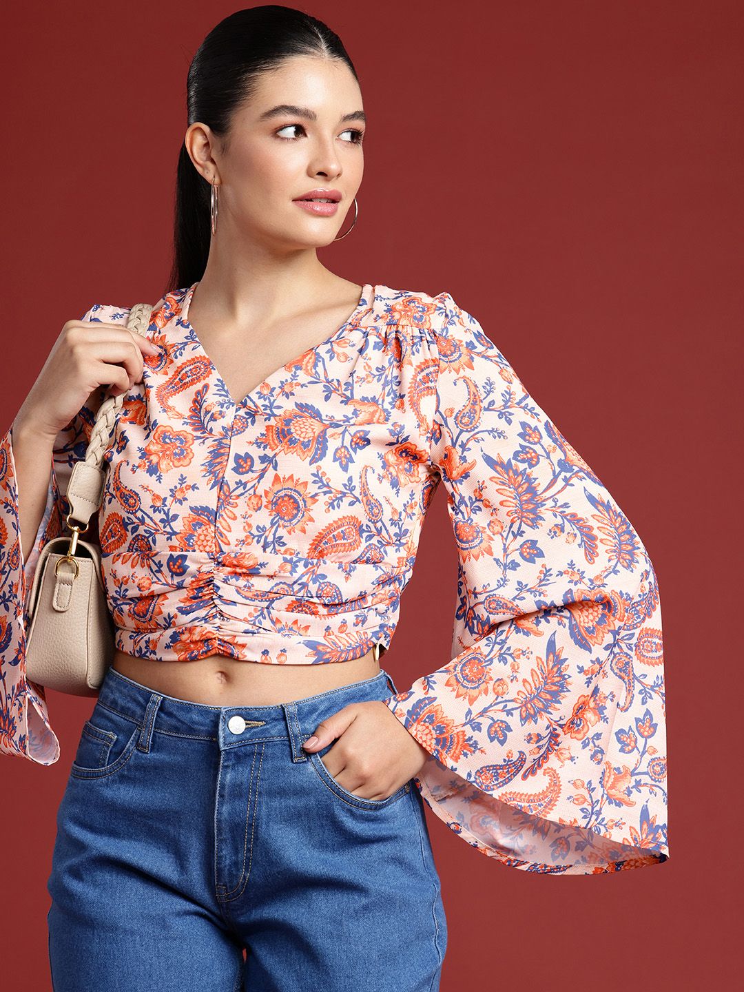 all about you Floral Printed Flared Sleeve Regular Top
