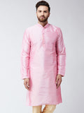 SOJANYA Men Pink Solid Kurta Lurus