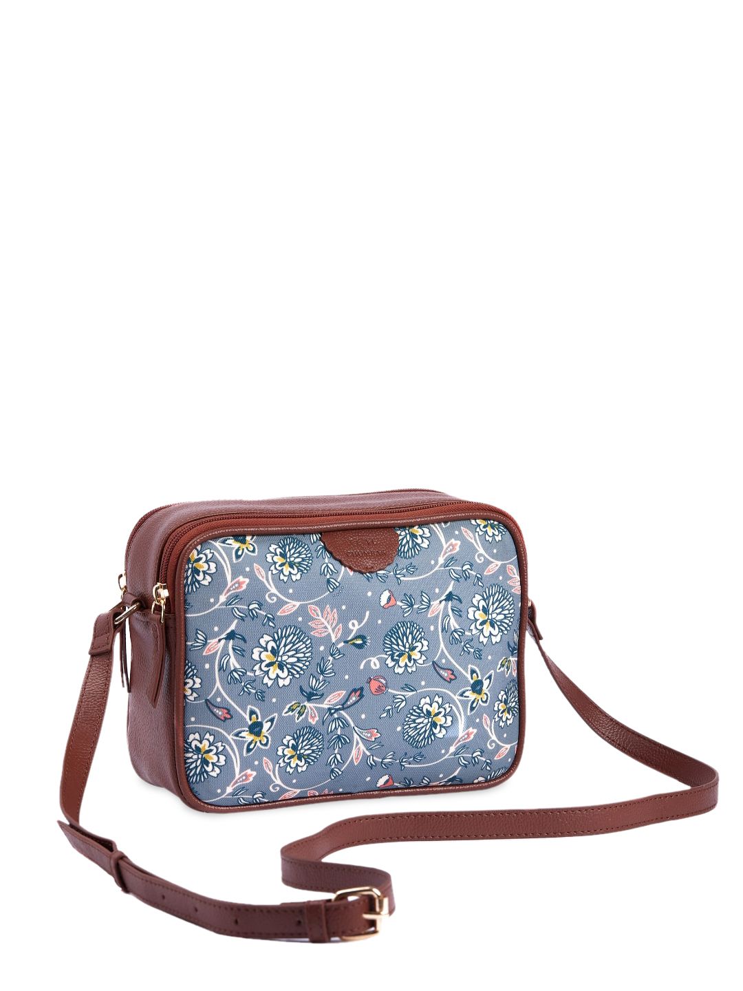 TEAL BY CHUMBAK Floral Printed Structured Sling Bag