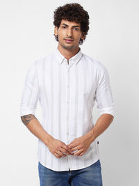SPYKAR Vertical Striped Cotton Shirt