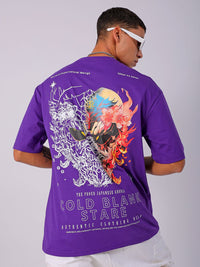 The Indian Garage Co Men Back Printed Boxy Oversized Pure Cotton T-shirt