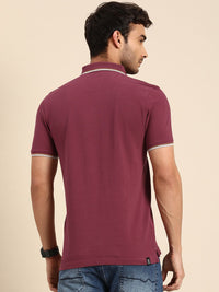 Being Human Striped Polo Collar Pure Cotton T-shirt