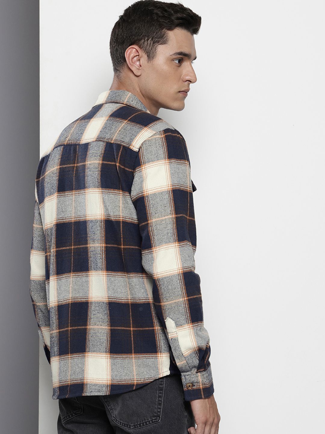 The Indian Garage Co Pure Cotton Opaque Checked Casual Shirt