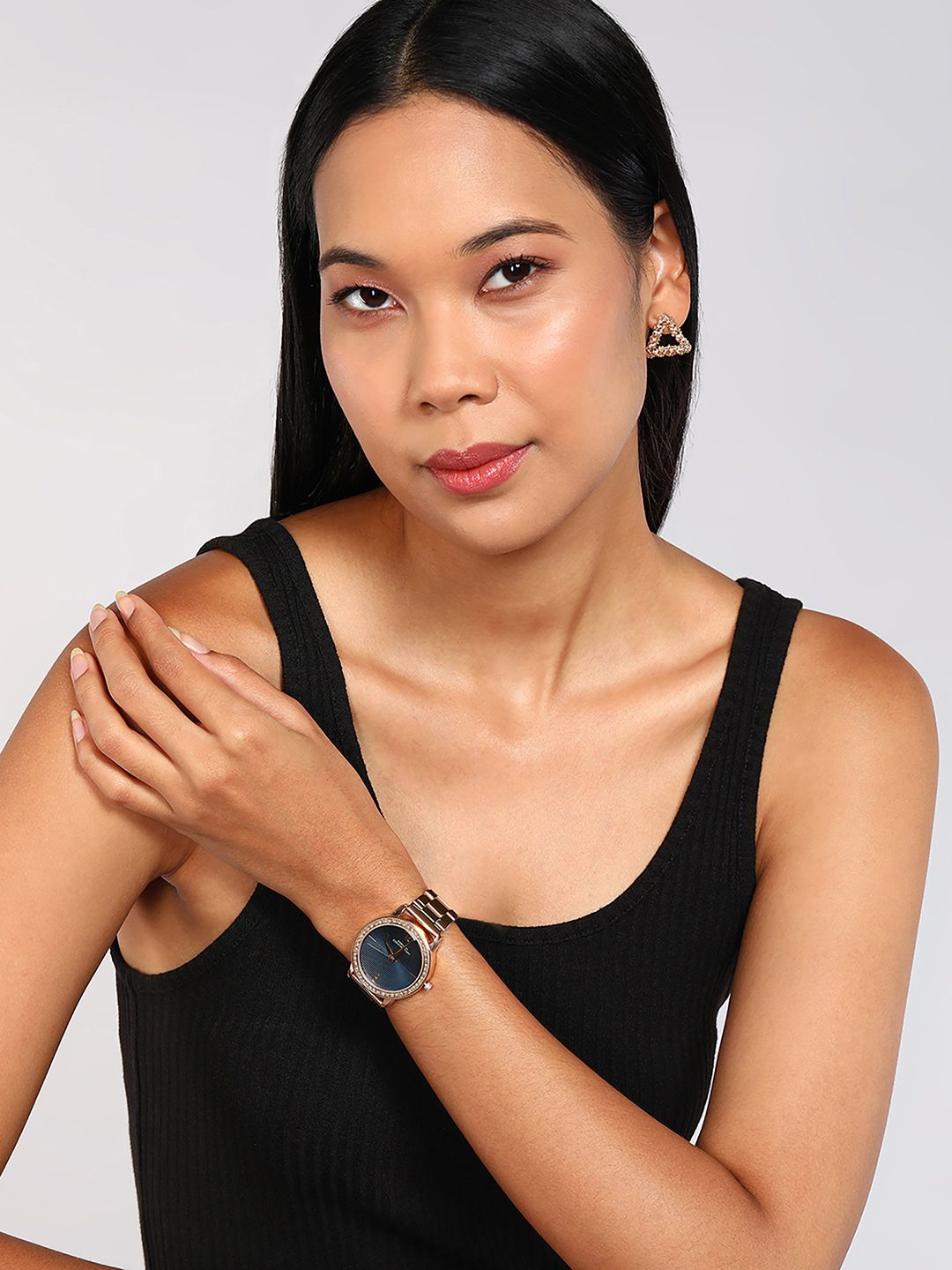 French Connection Women Stainless Steel Bracelet Style Straps Analogue Watch FCN054B