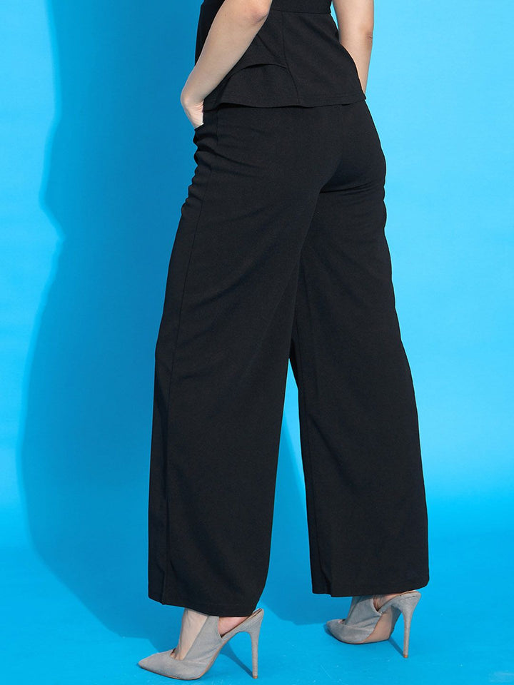 SASSAFRAS worklyf Women Straight Fit High-Rise Trousers