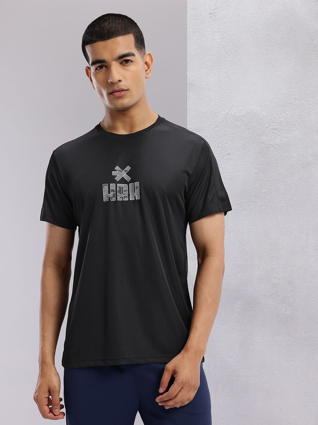 HRX by Hrithik Roshan Brand Logo Print Rapid-Dry Training T-shirt